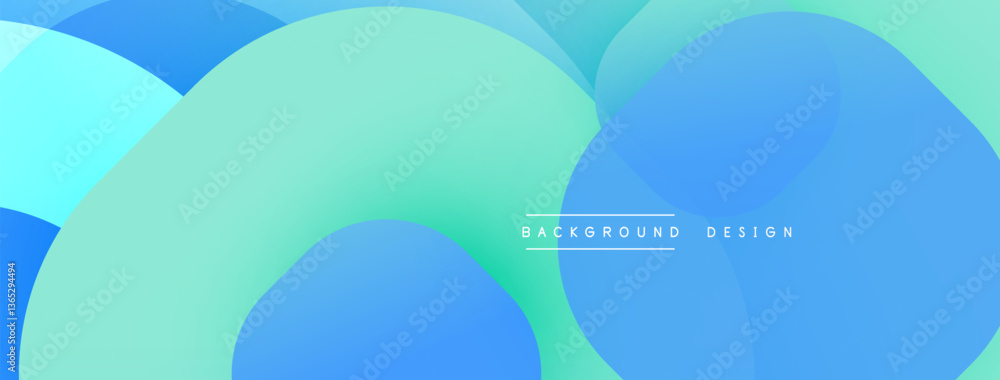Aufkleber Circular abstract design with overlapping translucent circles and round shapes, blending gradients and smooth curves, creating depth, contrast, and a dynamic visual effect