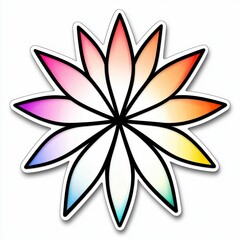 Vibrant Rainbow Mandala Flower Design