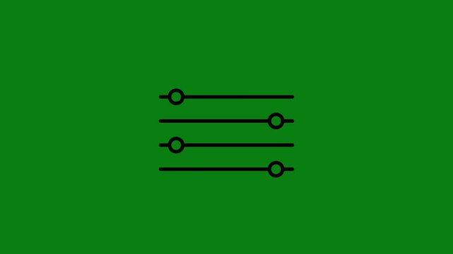 Sound mixer equalizer adjust animation. volume control slider bars icon animation.Digital equalizer.Slider bar switching animation. Media control. User preferences. Audio mixer.