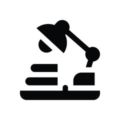desk lamp glyph icon. Strong and solid vector icon for websites, mobile interfaces, presentations, and visual branding. High quality and easy to edit.