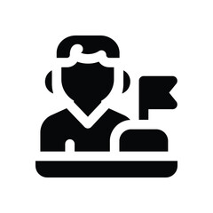 Naklejka premium independent glyph icon. Strong and solid vector icon for websites, mobile interfaces, presentations, and visual branding. High quality and easy to edit.