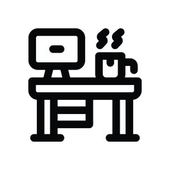 Fototapeta premium workplace line icon. Clean and minimalist vector icon for websites, mobile apps, presentations, and logos. Fully scalable and customizable for any project.