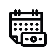 payment day line icon. Clean and minimalist vector icon for websites, mobile apps, presentations, and logos. Fully scalable and customizable for any project.