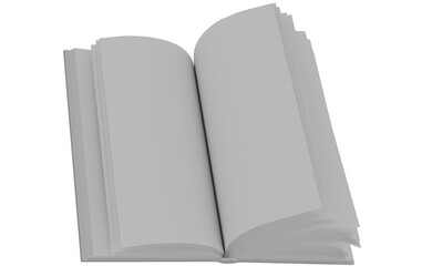 Open book, blank pages, illustration