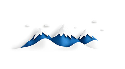 Obraz premium Snowy Mountains landscape vector style illustration isolated on white background