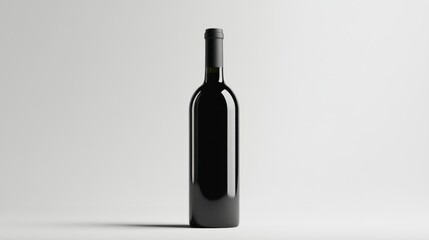A single, isolated bottle of red wine, featuring a bold, modern label design, standing on a plain white background.