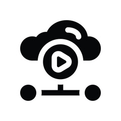 cloud glyph icon. Strong and solid vector icon for websites, mobile interfaces, presentations, and visual branding. High quality and easy to edit.