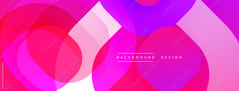 Aufkleber Circular abstract design with overlapping translucent circles and round shapes, blending gradients and smooth curves, creating depth, contrast, and a dynamic visual effect