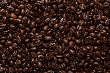 Background of brown roasted coffee beans