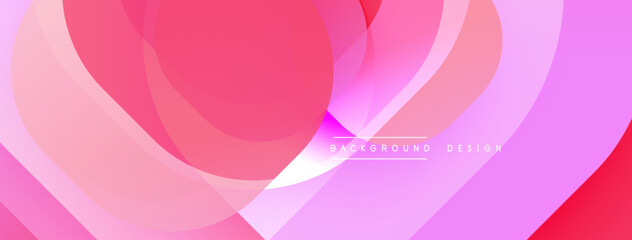 Circular abstract design with overlapping translucent circles and round shapes, blending gradients and smooth curves, creating depth, contrast, and a dynamic visual effect