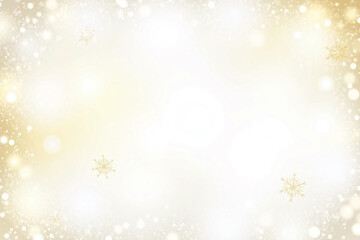 white and gold christmas background with snowflakes