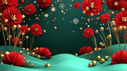 Obraz premium Christmas Artistic Floral Arrangement