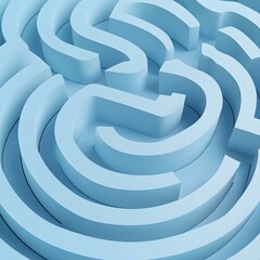 Light Blue 3D Render with Fluid Design