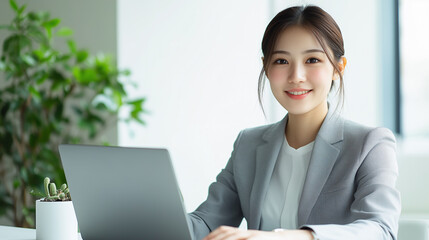 オフィスのビジネスウーマン.Generative AI