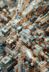 Abstract technology background. . Oil paint illustration.