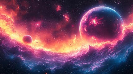 Distant planet sky view high resolution picture