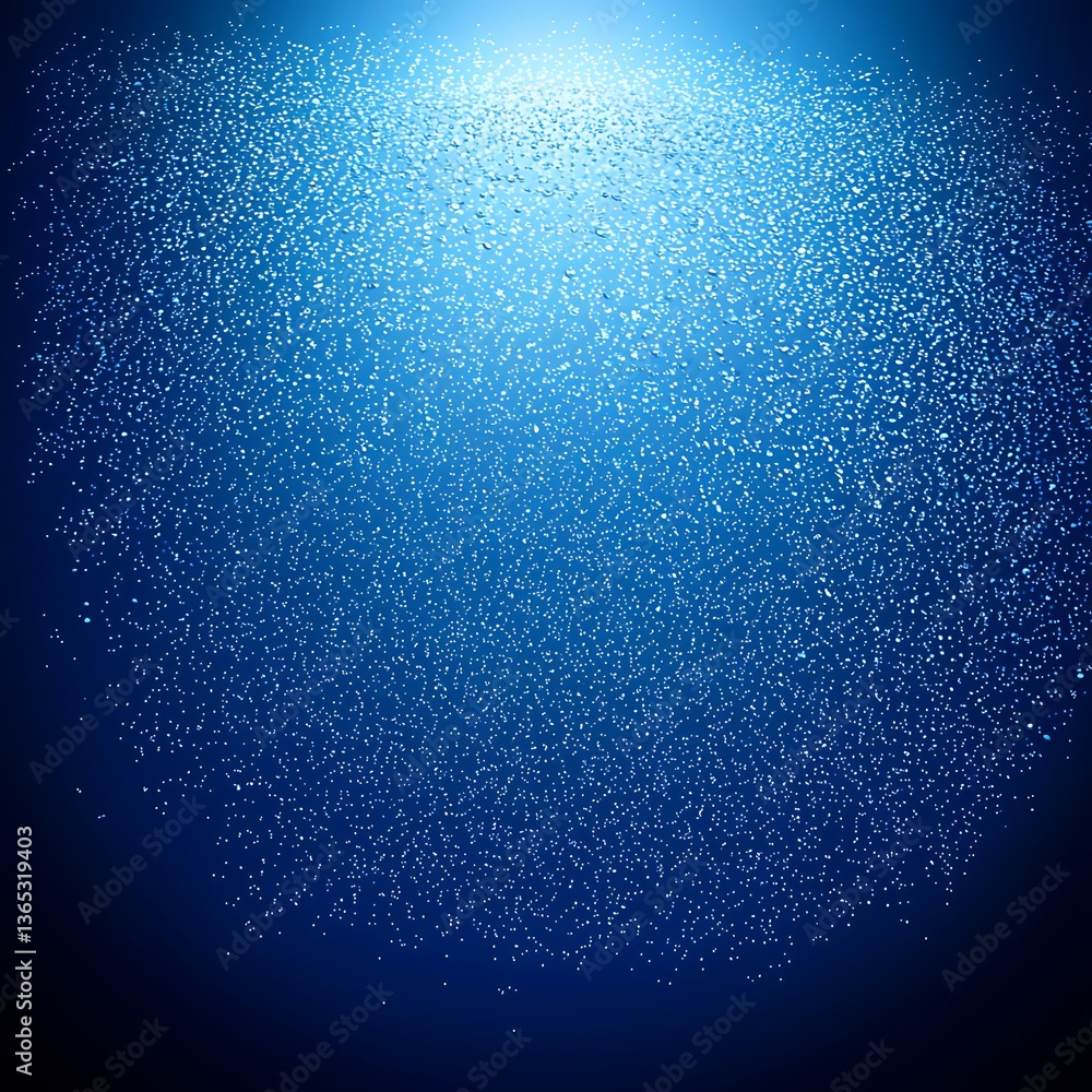 Poster sparkling blue visual texture with light and depth beneath surface