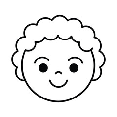 Cute cartoon child's face, perfect for kids' products.
