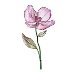 Obraz premium Orchid flower art transparent orchid.