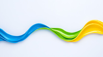 Colorful gradient abstract ribbon wave on white background