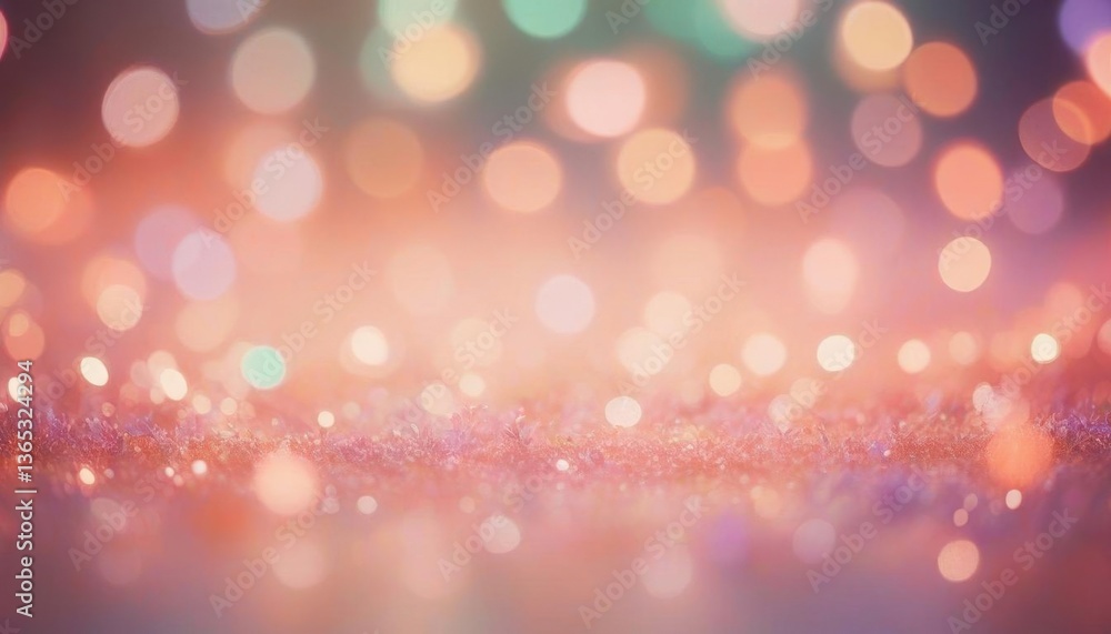 Poster abstract colorful bokeh lights with soft hues and blurred background