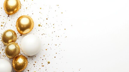 Elegant Gold and White Balloons Celebration