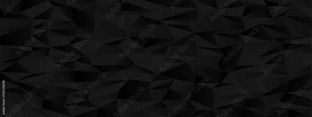 Poster abstract geometric black low poly pattern for modern design and background concepts.