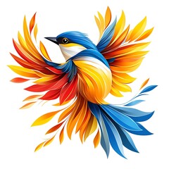 Obraz premium logo style bird art with glowing wings high resolution photo