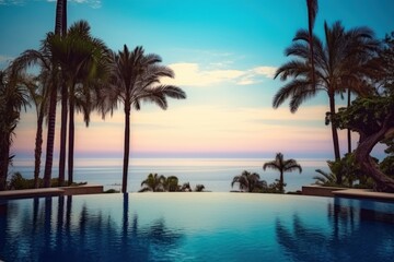 Naklejka premium Pool landscape ocean tree outdoors.