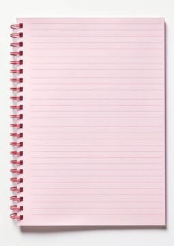 An empty pink notebook paper diary page publication.