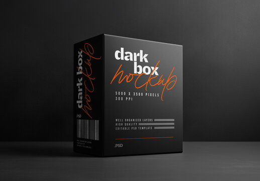 Dark Elegant Box Mockup for Packaging Design and Retail Branding