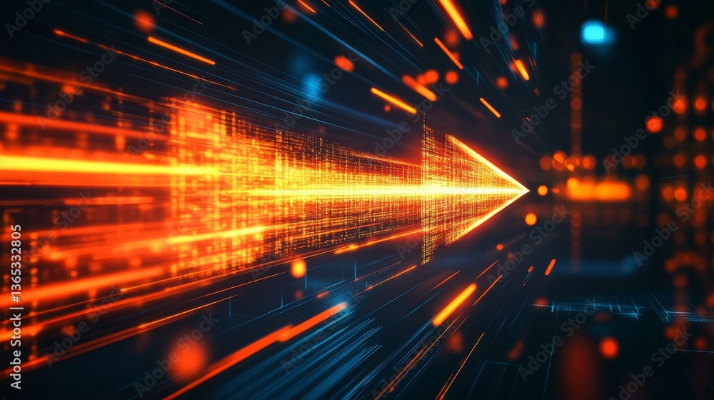 Poster arrowhead speed: abstract data flow motion