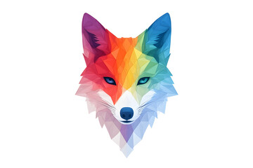 Obraz premium Abstract Low polygon geometric red fox face design isolated on white background