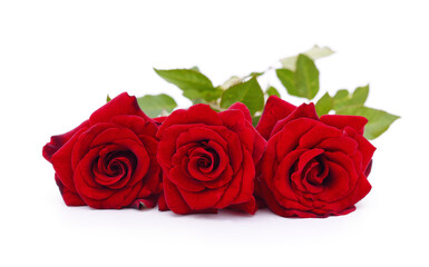 Three red roses.