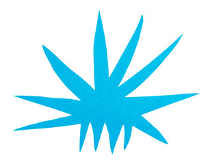 Obraz premium Abstract blue star cut out of textured colored paper, isolated element for collage