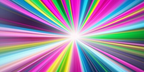 Obraz premium Glowing colorful stripes emanating from center.