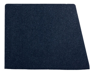 Trapezoid piece of cut black smooth cardboard, blank plate with copy space
