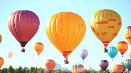 Obraz premium Colorful Hot Air Balloons in the Sky