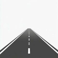 Endless Gray Asphalt Road Leading to a Bright Horizon