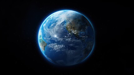 Fototapeta premium Planet Earth from space with continents illuminated. Concepts. global, environment, climate change, world, universe