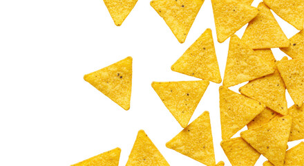Isolated Pile of Nacho Chips