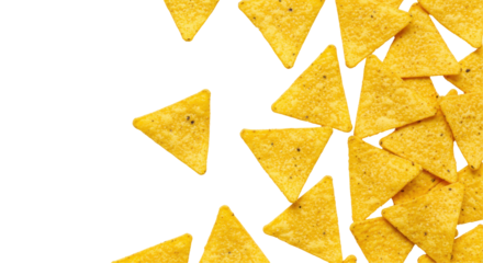 Isolated Pile of Nacho Chips