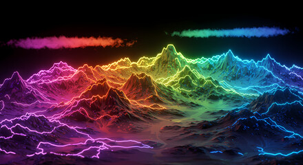 Obraz premium Surreal Neon Landscape