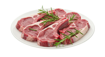 Isolated Lamb Chops with Rosemary