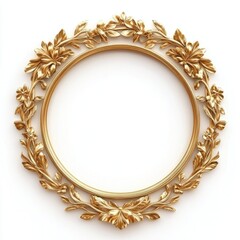 gold picture frames isolated on white background photo