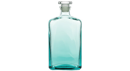 Isolated Blue Liquid in Glass Bottle