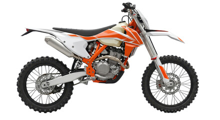 Isolated Orange Motorbike