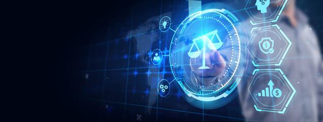 Business, Technology, Internet and network concept. Labor law, Lawyer, Attorney at law, Legal advice concept on virtual screen.