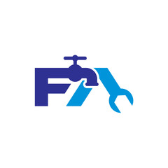 Letter F and A Plumber Logo Vector 001