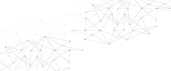 Vector abstract global network with connect lines and dots network technology and lines digital technology 